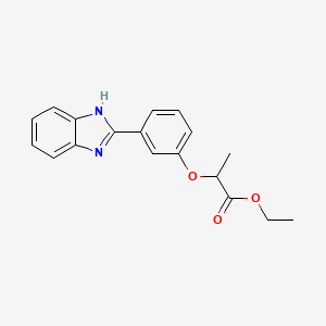 molecular formula C18H18N2O3 B14373863 Ethyl 2-[3-(1H-benzimidazol-2-yl)phenoxy]propanoate CAS No. 88701-40-0
