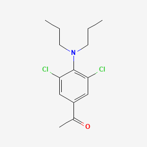molecular formula C14H19Cl2NO B14373913 1-[3,5-Dichloro-4-(dipropylamino)phenyl]ethan-1-one CAS No. 88699-29-0