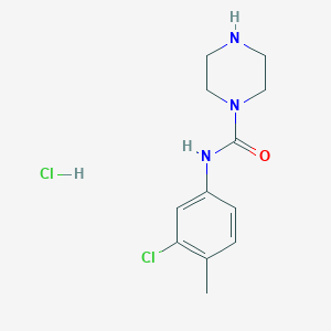 molecular formula C12H17Cl2N3O B1437396 N-(3-chloro-4-methylphenyl)piperazine-1-carboxamide hydrochloride CAS No. 1172020-52-8