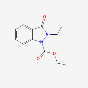molecular formula C13H16N2O3 B14373972 Ethyl 3-oxo-2-propyl-2,3-dihydro-1H-indazole-1-carboxylate CAS No. 89438-42-6