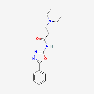 molecular formula C15H20N4O2 B14373978 N~3~,N~3~-Diethyl-N-(5-phenyl-1,3,4-oxadiazol-2-yl)-beta-alaninamide CAS No. 89757-74-4