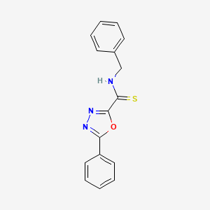 molecular formula C16H13N3OS B14373986 N-Benzyl-5-phenyl-1,3,4-oxadiazole-2-carbothioamide CAS No. 89515-46-8