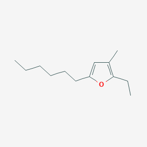 molecular formula C13H22O B14374002 2-Ethyl-5-hexyl-3-methylfuran CAS No. 89932-17-2