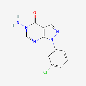 molecular formula C11H8ClN5O B1437401 5-amino-1-(3-chlorophenyl)-1,3a,5,7a-tetrahydro-4H-pyrazolo[3,4-d]pyrimidin-4-one CAS No. 941868-14-0