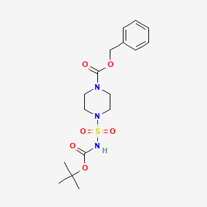 molecular formula C17H25N3O6S B1437402 Benzyl 4-(N-(tert-butoxycarbonyl)sulfamoyl)piperazine-1-carboxylate CAS No. 1000018-21-2