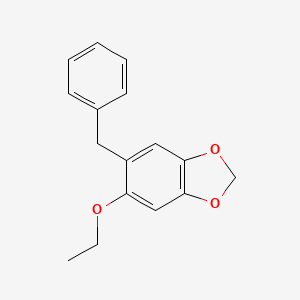 molecular formula C16H16O3 B14374047 5-Benzyl-6-ethoxy-2H-1,3-benzodioxole CAS No. 90632-72-7