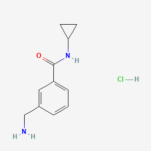 molecular formula C11H15ClN2O B1437406 3-(aminomethyl)-N-cyclopropylbenzamide hydrochloride CAS No. 1170569-97-7