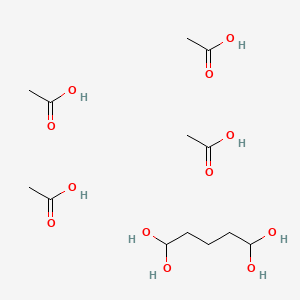 molecular formula C13H28O12 B14374069 Acetic acid;pentane-1,1,5,5-tetrol CAS No. 90139-77-8