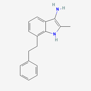 molecular formula C17H18N2 B14374090 2-Methyl-7-(2-phenylethyl)-1H-indol-3-amine CAS No. 89732-12-7