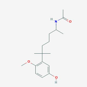 molecular formula C17H27NO3 B14374152 N-[6-(5-Hydroxy-2-methoxyphenyl)-6-methylheptan-2-YL]acetamide CAS No. 89644-79-1