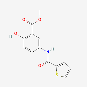 molecular formula C13H11NO4S B14374185 Methyl 2-hydroxy-5-[(thiophene-2-carbonyl)amino]benzoate CAS No. 90056-07-8