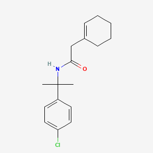 molecular formula C17H22ClNO B14374301 N-[2-(4-Chlorophenyl)propan-2-yl]-2-(cyclohex-1-en-1-yl)acetamide CAS No. 90299-19-7