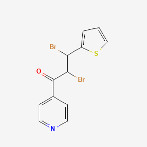 molecular formula C12H9Br2NOS B14374316 2,3-Dibromo-1-(pyridin-4-yl)-3-(thiophen-2-yl)propan-1-one CAS No. 89566-92-7
