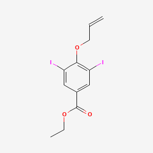 molecular formula C12H12I2O3 B14374333 Ethyl 4-(allyloxy)-3,5-diiodobenzoate 