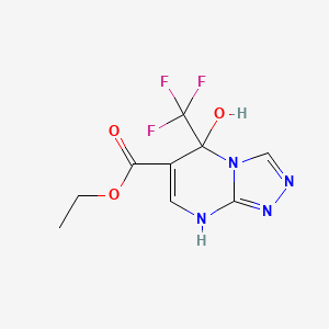molecular formula C9H9F3N4O3 B1437435 ethyl 5-hydroxy-5-(trifluoromethyl)-5H,8H-[1,2,4]triazolo[4,3-a]pyrimidine-6-carboxylate CAS No. 940271-58-9