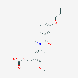 molecular formula C20H22NO6- B14374350 {2-Methoxy-5-[methyl(3-propoxybenzoyl)amino]phenyl}methyl carbonate CAS No. 90234-53-0