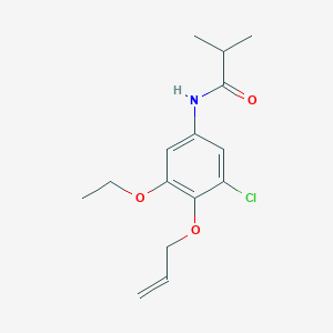 molecular formula C15H20ClNO3 B14374435 N-{3-Chloro-5-ethoxy-4-[(prop-2-en-1-yl)oxy]phenyl}-2-methylpropanamide CAS No. 90257-08-2