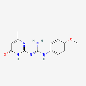 molecular formula C13H15N5O2 B1437444 N-(4-methoxyphenyl)-N'-(6-methyl-4-oxo-1,4-dihydropyrimidin-2-yl)guanidine CAS No. 51594-51-5