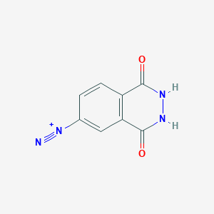 molecular formula C8H5N4O2+ B14374486 1,4-Dioxo-1,2,3,4-tetrahydrophthalazine-6-diazonium CAS No. 91487-20-6