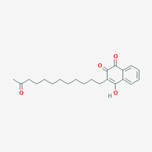 molecular formula C22H28O4 B14374545 4-Hydroxy-3-(11-oxododecyl)naphthalene-1,2-dione CAS No. 90308-98-8