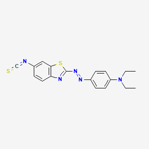 molecular formula C18H17N5S2 B14374563 N,N-Diethyl-4-[(E)-(6-isothiocyanato-1,3-benzothiazol-2-yl)diazenyl]aniline CAS No. 90850-70-7