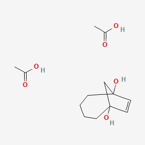 molecular formula C13H22O6 B14374597 Acetic acid;bicyclo[4.2.1]non-7-ene-1,6-diol CAS No. 89398-43-6