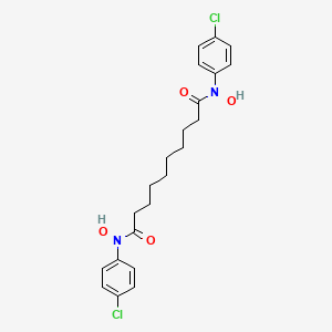 molecular formula C22H26Cl2N2O4 B14374623 N~1~,N~10~-Bis(4-chlorophenyl)-N~1~,N~10~-dihydroxydecanediamide CAS No. 89959-46-6
