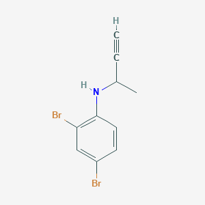 molecular formula C10H9Br2N B14374626 2,4-Dibromo-N-(but-3-yn-2-yl)aniline CAS No. 90057-41-3