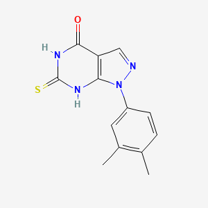 molecular formula C13H12N4OS B1437466 1-(3,4-二甲基苯基)-6-巯基-1,5-二氢-4H-吡唑并[3,4-d]嘧啶-4-酮 CAS No. 1105189-44-3