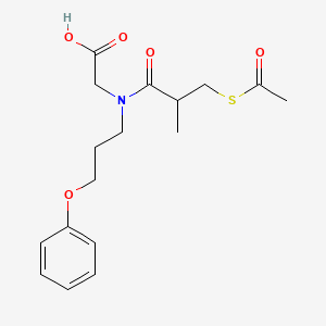 molecular formula C17H23NO5S B14374774 N-[3-(Acetylsulfanyl)-2-methylpropanoyl]-N-(3-phenoxypropyl)glycine CAS No. 88719-71-5
