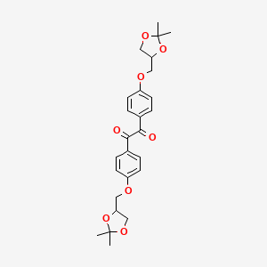 molecular formula C26H30O8 B14374804 Bis{4-[(2,2-dimethyl-1,3-dioxolan-4-yl)methoxy]phenyl}ethane-1,2-dione CAS No. 89812-29-3