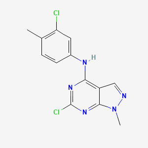 molecular formula C13H11Cl2N5 B1437483 6-chloro-N-(3-chloro-4-methylphenyl)-1-methyl-1H-pyrazolo[3,4-d]pyrimidin-4-amine CAS No. 1040662-70-1