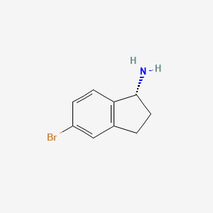 molecular formula C9H10BrN B1437488 (R)-5-溴-2,3-二氢-1H-茚-1-胺 CAS No. 1228561-27-0