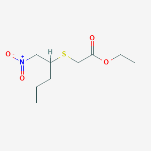 molecular formula C9H17NO4S B14374917 Ethyl 2-(1-nitropentan-2-ylsulfanyl)acetate 