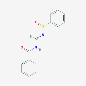molecular formula C14H12N2O2S B14374970 N-{[(Benzenesulfinyl)imino]methyl}benzamide CAS No. 90095-57-1
