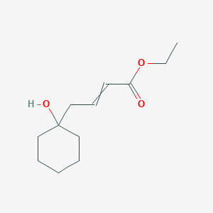 molecular formula C12H20O3 B14375109 Ethyl 4-(1-hydroxycyclohexyl)but-2-enoate CAS No. 89922-34-9