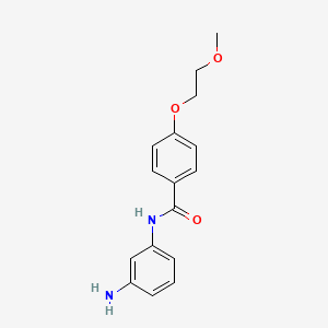 molecular formula C16H18N2O3 B1437516 N-(3-Aminophenyl)-4-(2-methoxyethoxy)benzamide CAS No. 1020722-77-3