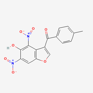molecular formula C16H10N2O7 B14375182 Methanone, (5-hydroxy-4,6-dinitro-3-benzofuranyl)(4-methylphenyl)- CAS No. 88673-88-5