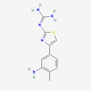 molecular formula C11H13N5S B14375204 N''-[4-(3-Amino-4-methylphenyl)-1,3-thiazol-2-yl]guanidine CAS No. 88540-94-7