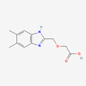 molecular formula C12H14N2O3 B1437521 [(5,6-二甲基-1H-苯并咪唑-2-基)甲氧基]-乙酸 CAS No. 933738-36-4