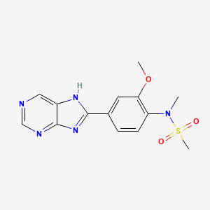 molecular formula C14H15N5O3S B14375266 N-[2-methoxy-4-(7H-purin-8-yl)phenyl]-N-methylmethanesulfonamide CAS No. 89454-48-8
