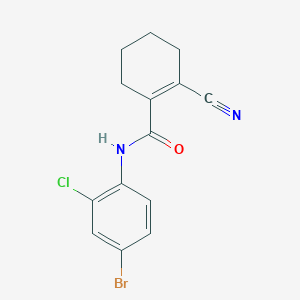 molecular formula C14H12BrClN2O B14375293 N-(4-Bromo-2-chlorophenyl)-2-cyanocyclohex-1-ene-1-carboxamide CAS No. 89611-33-6