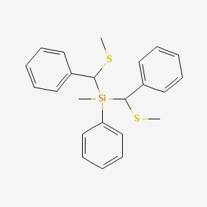 molecular formula C23H26S2Si B14375302 Methyl{bis[(methylsulfanyl)(phenyl)methyl]}phenylsilane CAS No. 90382-68-6