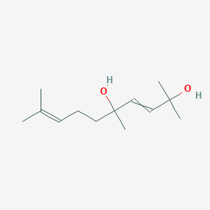 molecular formula C13H24O2 B14375315 2,5,9-Trimethyldeca-3,8-diene-2,5-diol CAS No. 89929-60-2