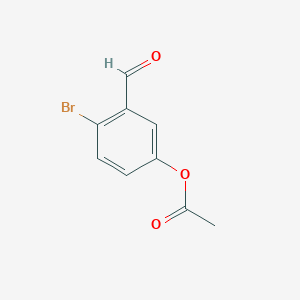 molecular formula C9H7BrO3 B1437535 4-Bromo-3-formylphenyl acetate CAS No. 915920-73-9