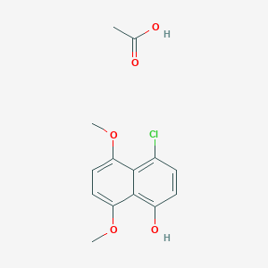 molecular formula C14H15ClO5 B14375376 Acetic acid;4-chloro-5,8-dimethoxynaphthalen-1-ol CAS No. 89474-96-4