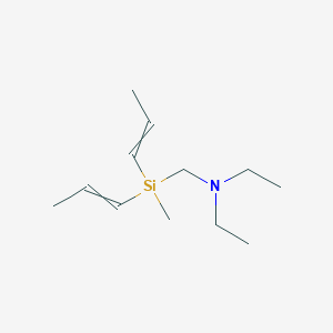 molecular formula C12H25NSi B14375381 N-Ethyl-N-{[methyldi(prop-1-en-1-yl)silyl]methyl}ethanamine CAS No. 90897-63-5