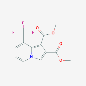 molecular formula C13H10F3NO4 B14375427 Dimethyl 8-(trifluoromethyl)indolizine-1,2-dicarboxylate CAS No. 91043-76-4