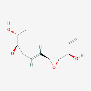 molecular formula C₁₁H₁₆O₄ B143755 (1R)-1-[(2S,3S)-3-[(E)-2-[(3S)-3-[(1R)-1-hydroxyethyl]oxiran-2-yl]ethenyl]oxiran-2-yl]prop-2-en-1-ol CAS No. 139508-73-9