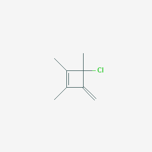 molecular formula C8H11Cl B14375669 Cyclobutene, 3-chloro-1,2,3-trimethyl-4-methylene- CAS No. 90002-77-0